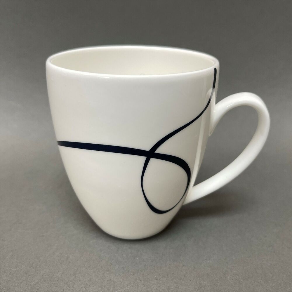 Wedgwood Vera Wang Glisse Coffee Cup Bone China White Blue